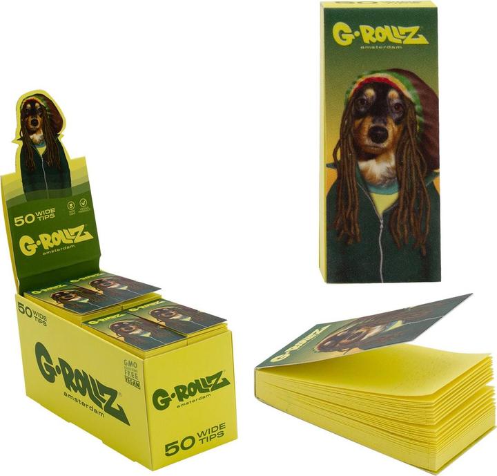 Image du produit G-Rollz Pets Rock Reggae Yellow Filter Tips Présentoir