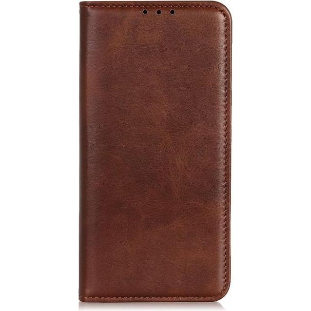 MU Classic Classic V Leder Bookcover Series (Realme 8 Pro), Smartphone Hülle, Braun