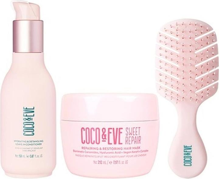 Image du produit Coco & Eve Date Night Kit Conditionneur 150ml + Masque 212ml + Brosse démêlante (Kit de soins capillaires)