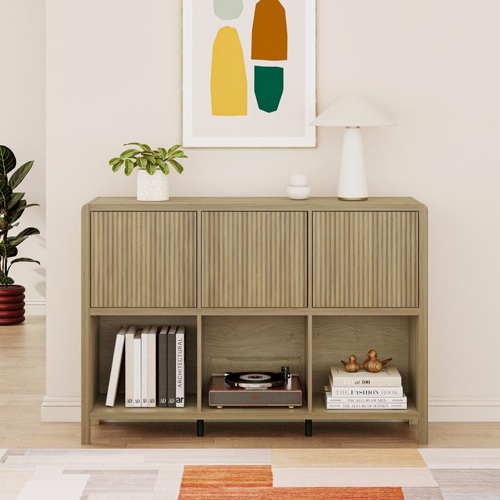 Image du produit En.Casa Sideboard Lukkodso 77x110x30 cm Eicheoptik rustikal (110 x 30 x 76.50 cm)