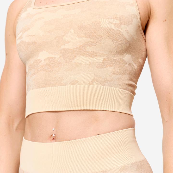 Actual product image Domyos Crop Top - beige camouflage (S)