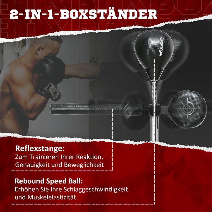 Produktbild SportNow Boxständer Stahl, Kunstleder Schwarz