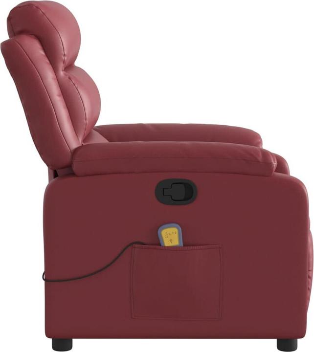 Image du produit VidaXL Fauteuil de massage Fauteuil TV Fauteuil inclinable Fauteuil simili cuir rouge vin