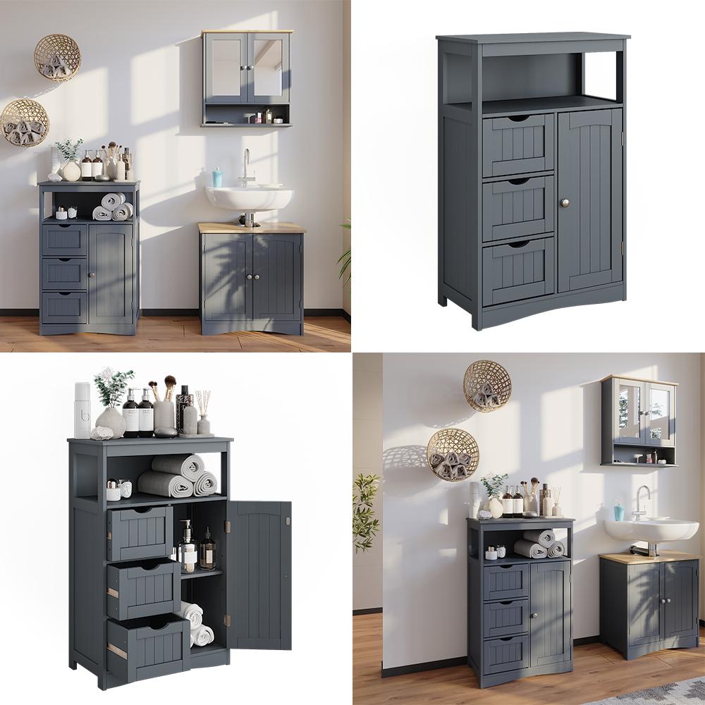 Thumbnail - Vichy, Regal, Midischrank Bianco, Grau, 56 x 86.5 cm