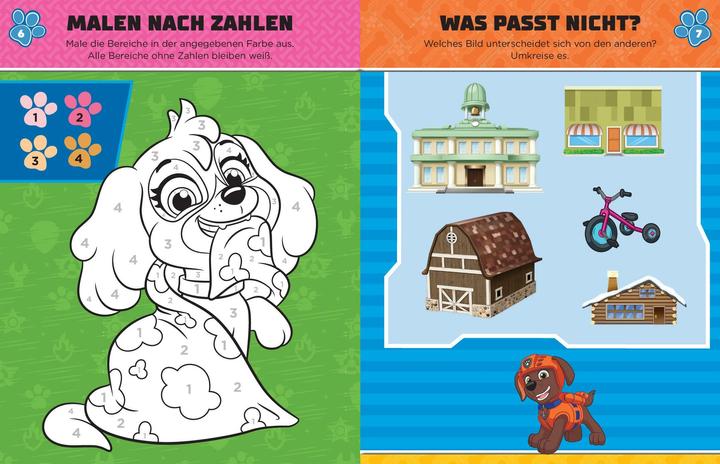 Immagine prodotto PAW Patrol Rätselbuch mit 40 Tattoos (Tedesco, Casa editrice Schwager & Steinlein, 2024)