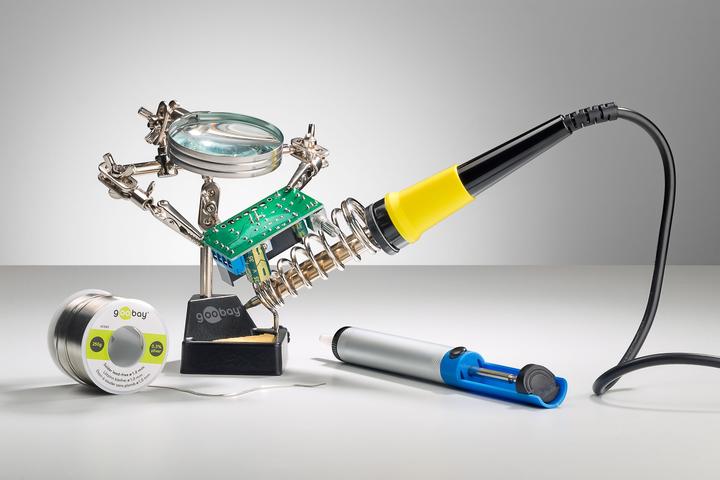 Actual product image Goobay Dritte Hand mit Lupe und Lötkolbenständer