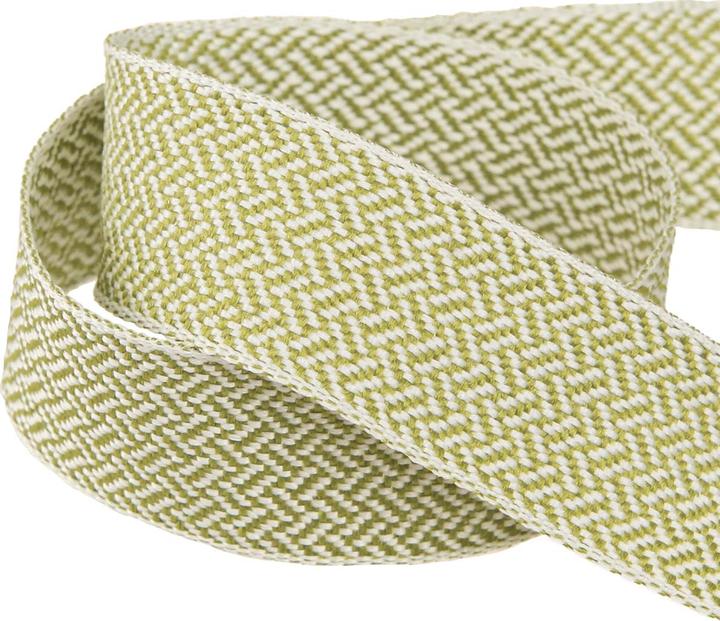 Immagine prodotto Mabella Dekoband mit Fischgrätmuster in Weiss-Grün (1x)