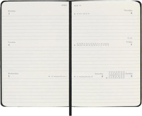 Immagine prodotto Moleskine Agenda tascabile Hard Cover Weekly (Tascabile, A6, Inglese)