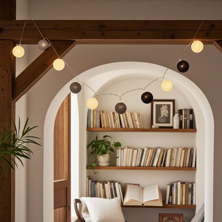 Produktbild Cepewa Lichterkette mit 10 Baumwoll-Lampions (3 m)