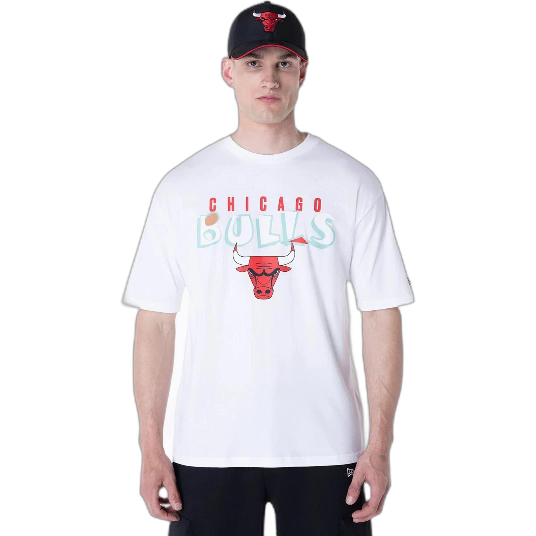 New Era, Shirt, Oversized T-Shirt Chicago Bulls Graphic, Weiss, (M)