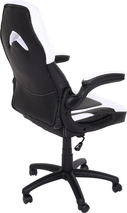 Produktbild Swisshandel24 Bürostuhl HWC-K13, Drehstuhl Gamingstuhl, ergonomisch, verstellbare Armlehne, Kunstleder schwarz-w