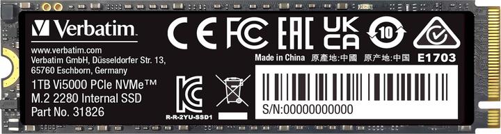 Image du produit Verbatim Vi5000 SSD M.2 1TB PCIe4 NVMe 31826 (1000 Go, M.2 2280)