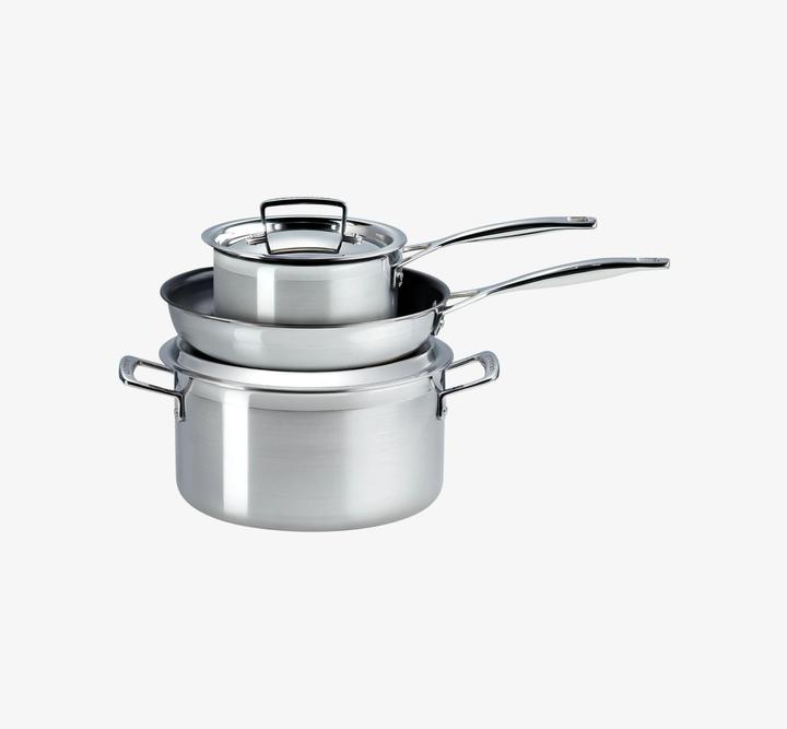 Image du produit Le Creuset 3-PLY 3-PIÈCES. SET DE CUISINE (24 cm, Ensemble de casseroles et de poêles de cuisson, Acier inoxydable)