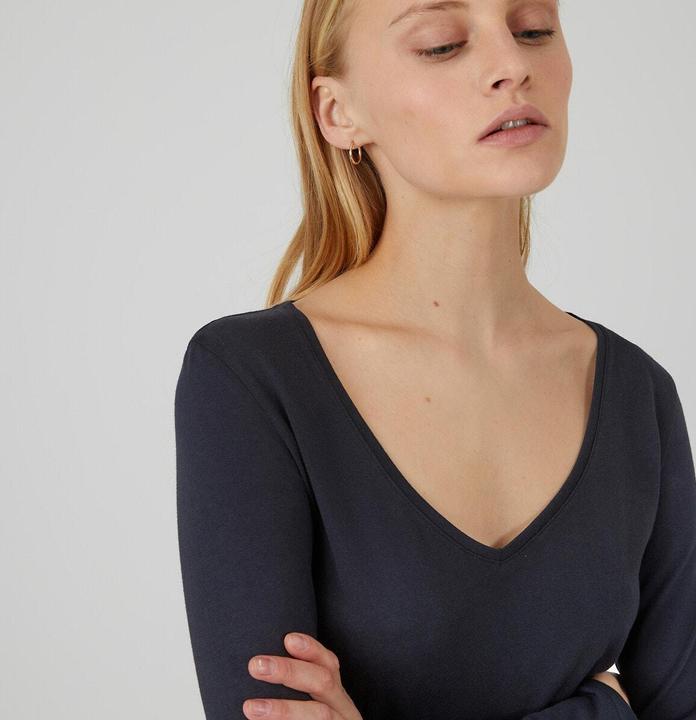 Produktbild La Redoute Collections T-Shirt mit V-Ausschnitt (XS)