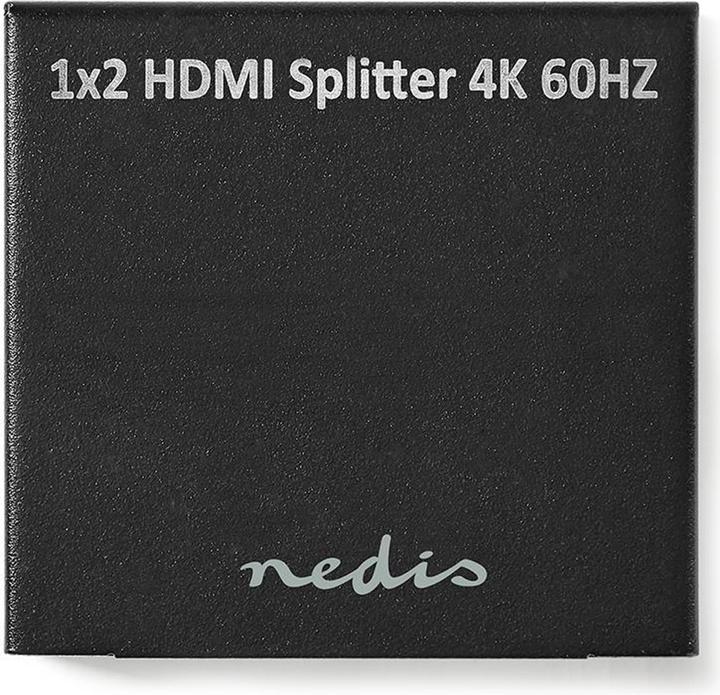 Produktbild Nedis VSPL3472AT. Video Porttyp: HDMI, Teilnehmerausgang: 2x HDMI. Produktfarbe: Schwarz, Gehäusematerial: