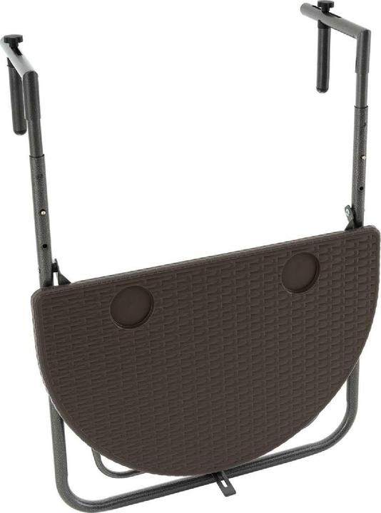 Produktbild VCM Balkonhängetisch Balkontisch Wandklapptisch Hängetisch stabil 59 x40 cm braun (59 x 40 x 83 cm)