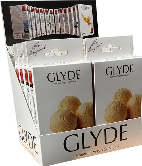 Actual product image Glyde Ultra Vanilla Vegan Condoms - Yellow, 53mm, 100 pack (100 pcs.)