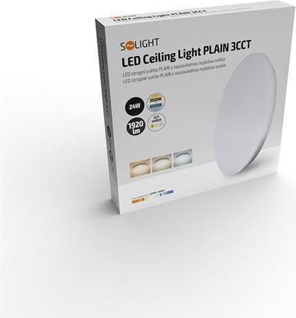 Actual product image Olight Solight LED stropné svietidlo PLAIN, 3CCT, 24W, 1920lm, 3000K, 4000K, 6000K, okrúhle, 38cm (1920 lm)