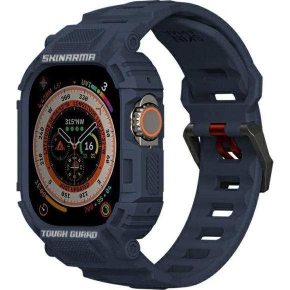 Skinarma Band+Case Mecha 2in1 Apple Watch 49mm navy, Uhrenarmband, Blau
