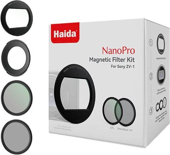 Haida Filter Set zu Sony ZV1 II in schwarz (52 mm, Diffusionsfilter, UV-Filter)