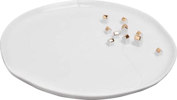 Räder Porzellangeschichten Teller Dorf, gold (1x)