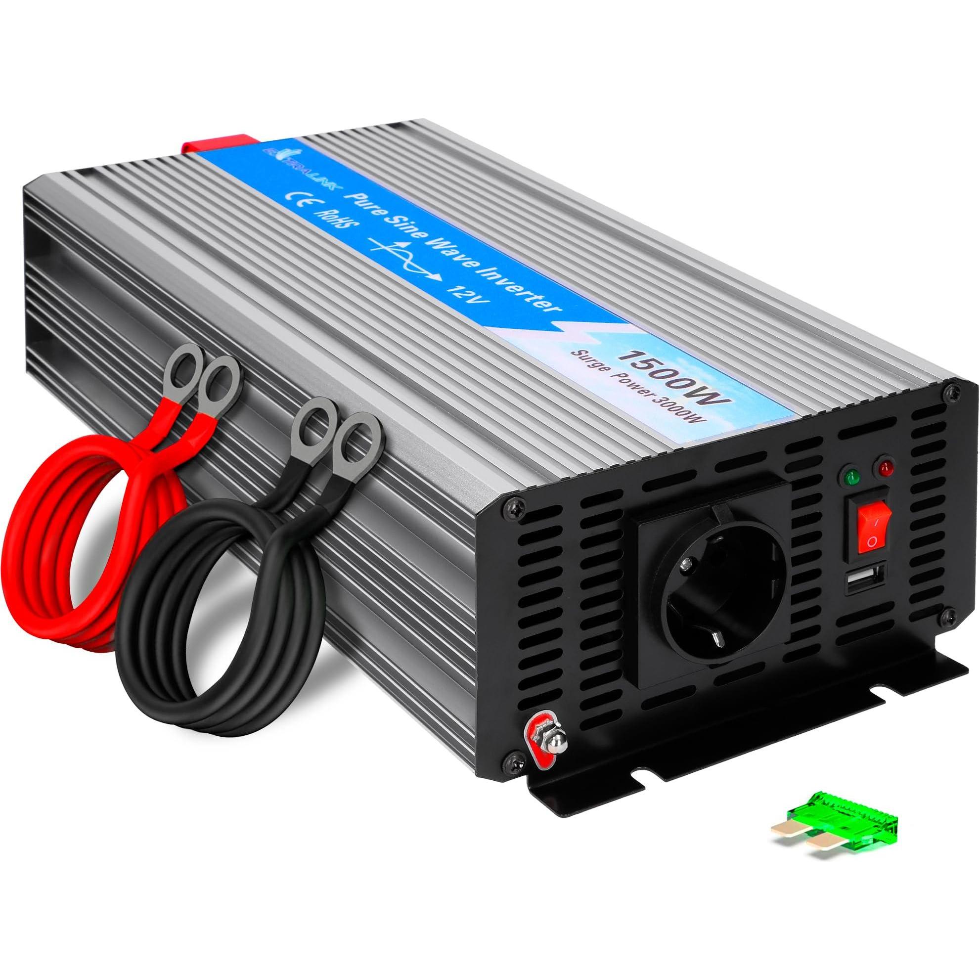 Extralink, Spannungswandler, VOLTAGE CONVERTER 12V - 230V, 1500W, PURE SINUS OPIP-1500W
