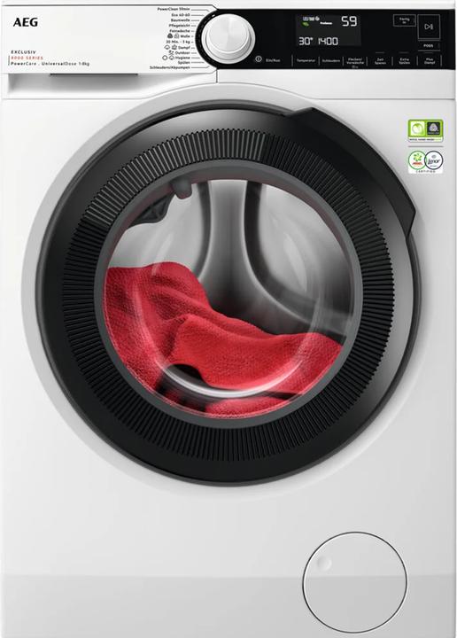 AEG LR8E70489 Lave-linge (chargement frontal, pose libre, 9 kg, A, 1 400 tr/min, série 7000, ÖKO (8 kg, Gauche)