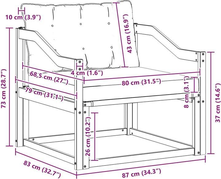 Produktbild vidaXL Outdoor-Sofa