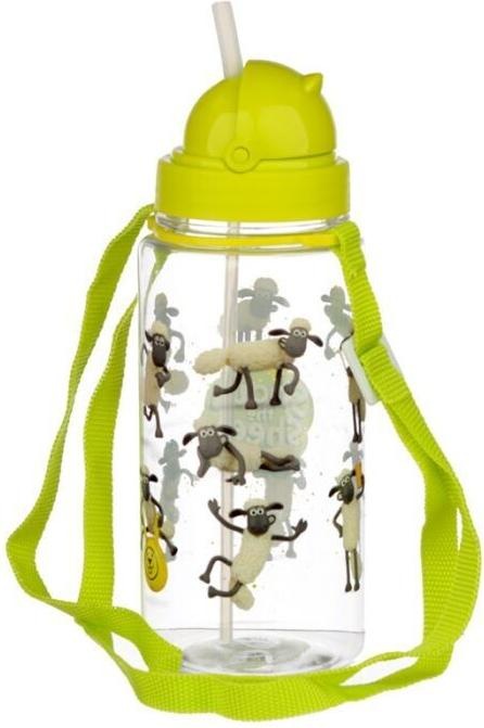 Produktbild Puckator Shaun das Schaf Kinderwasserflasche mit Stroh & Tragekordel (0.45 l)