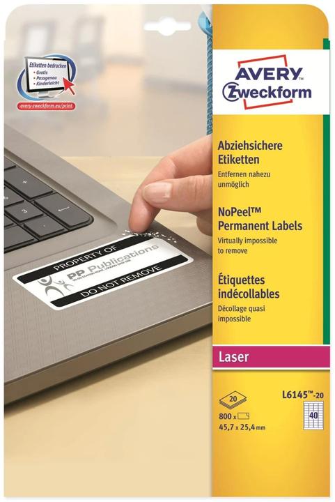 Actual product image Avery Peelable labels