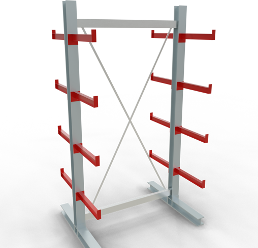 Produktbild Schulte Lagertechnik K 3000 Kragarm-Komplettregal 2 Ständer - 2-seitig