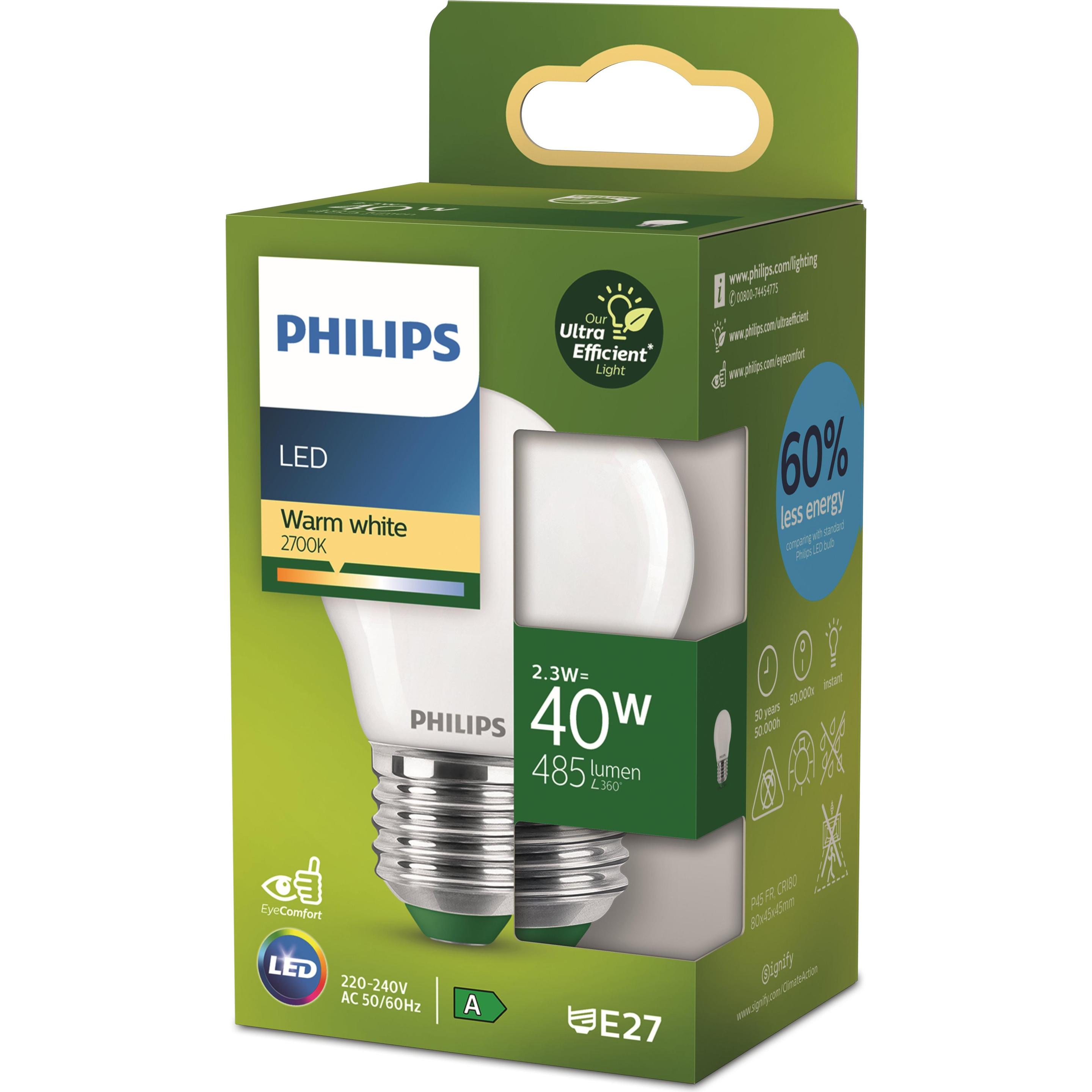 Thumbnail - Philips, Leuchtmittel, Ultra Efficient (E27, 2.30 W, 485 lm, 1 x, A)