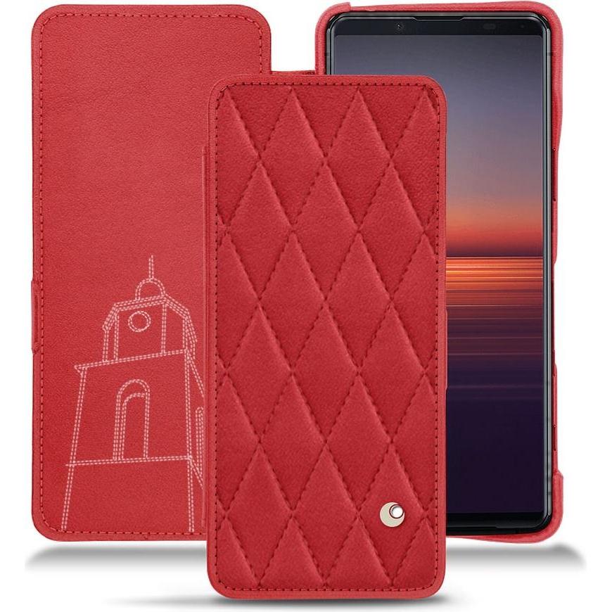 Noreve Lederschutzhülle horizontal (Sony Xperia 5 II), Smartphone Hülle, Rot