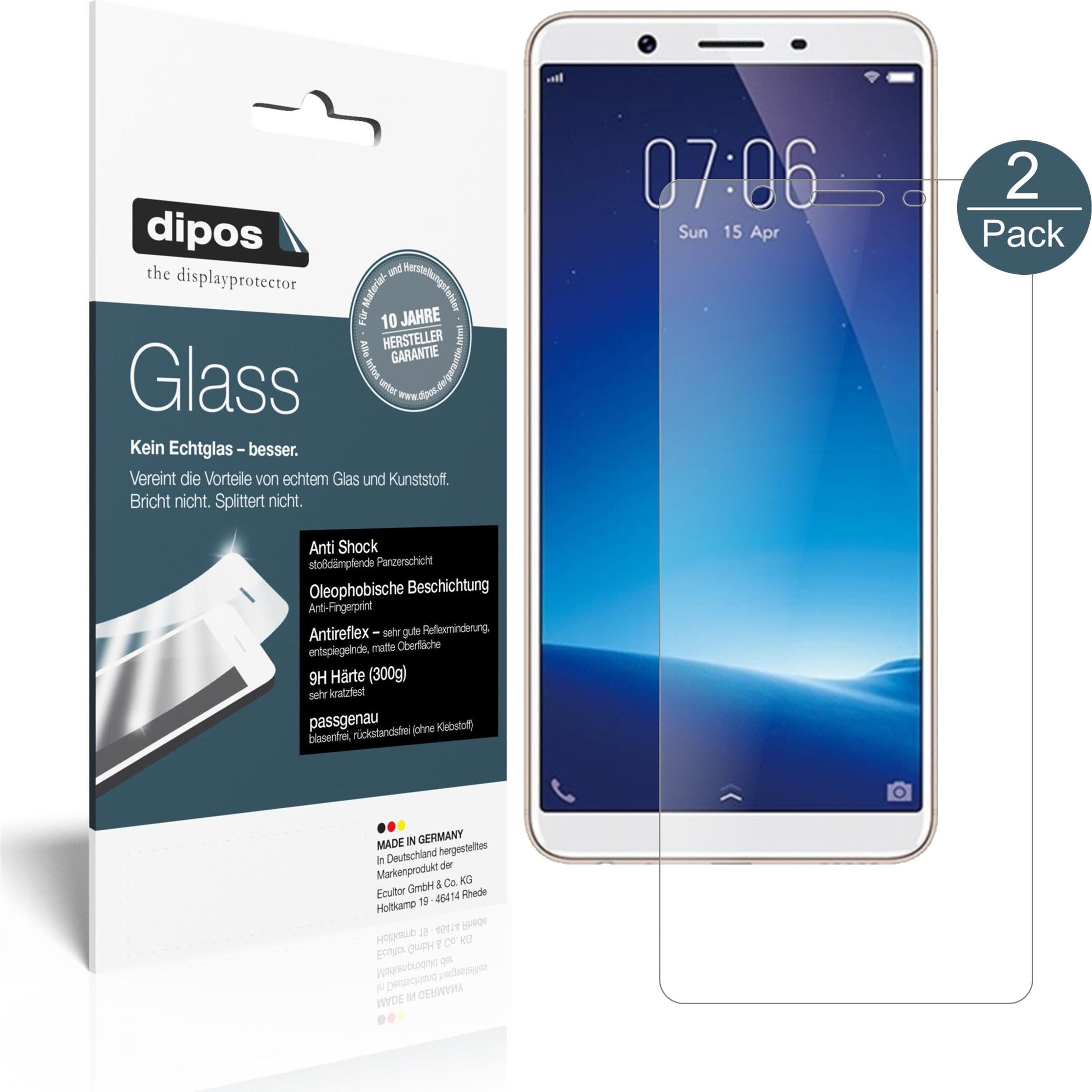 Dipos Displayschutz Anti-Shock (2 Stück, Vivo Y71), Smartphone Schutzfolie, Transparent