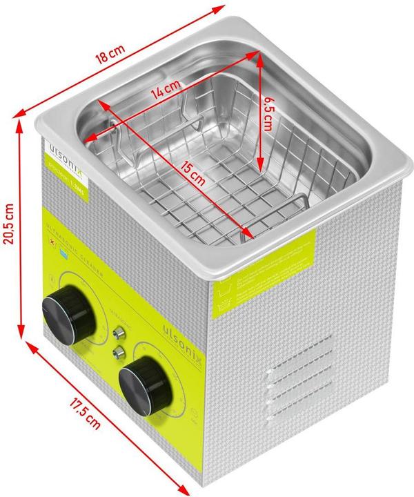Produktbild Ulsonix Ultraschallreiniger Ultraschallreinigungsgerät Ultraschallbad 1,3 L 60 W 40 kHz (40 kHz, 1300 ml)