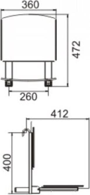 Actual product image Keuco Folding seat PLAN CARE seat surface 360mm vc/we (110 kg)