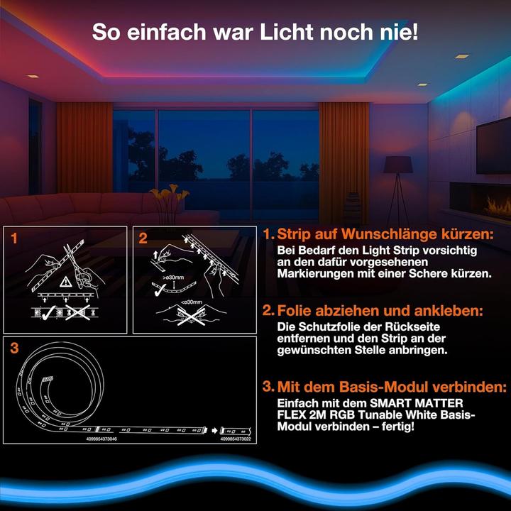 Produktbild Ledvance Flexible, erweiterbare LED-Strips mit RGB-Farbsteuerung und dimmbarem Weisslicht (RGB, 100 cm, Indoor)