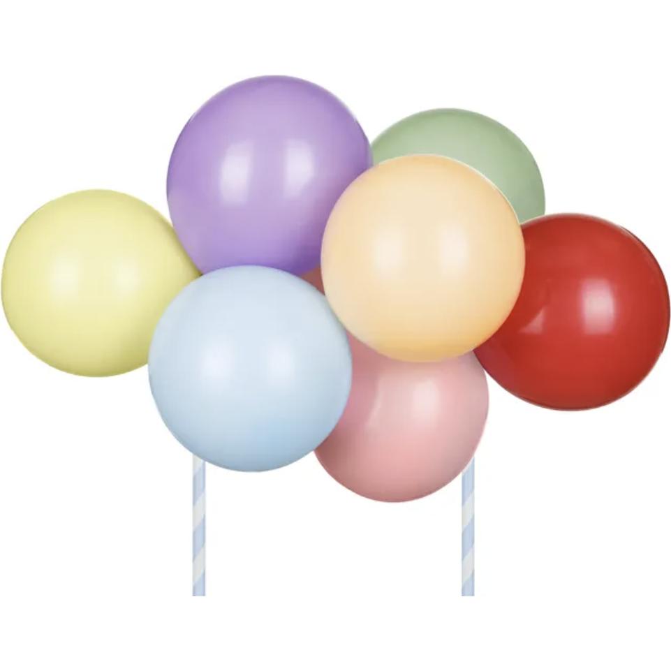 Partydeco Cake Topper - Mehrfarbige Luftballons