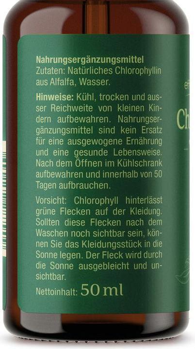 Nutritional values and ingredients Effective Nature Chlorophyll (1 Piece, Liquid)
