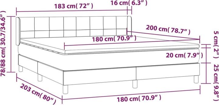 Actual product image vidaXL Boxspringbett (180 x 200 cm)