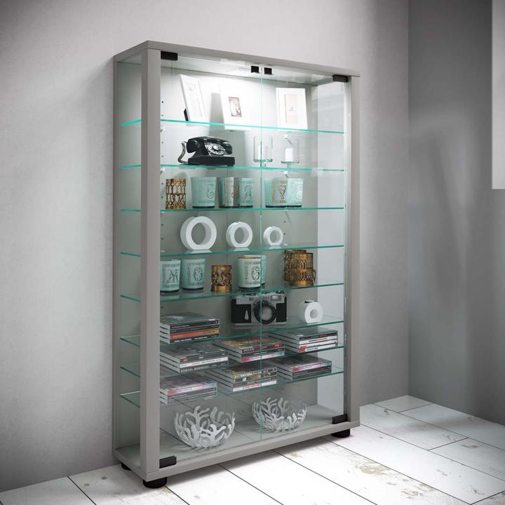 Actual product image VCM Collection stand display case wood glass Lumo Mini (59 x 18 x 90 cm)