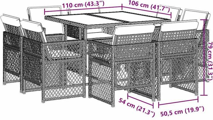 Produktbild vidaXL Garten Essgruppe