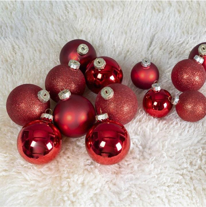 Produktbild Fs-Star Weihnachtskugel 42er Set Glas, Rot (42 -teilig)