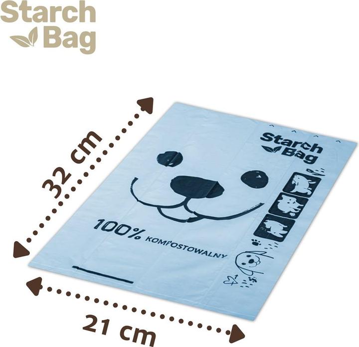 Actual product image Starch Bag STARCHBAG BIO compostable poo bags black - 8x15 pieces (Cat, Dog)
