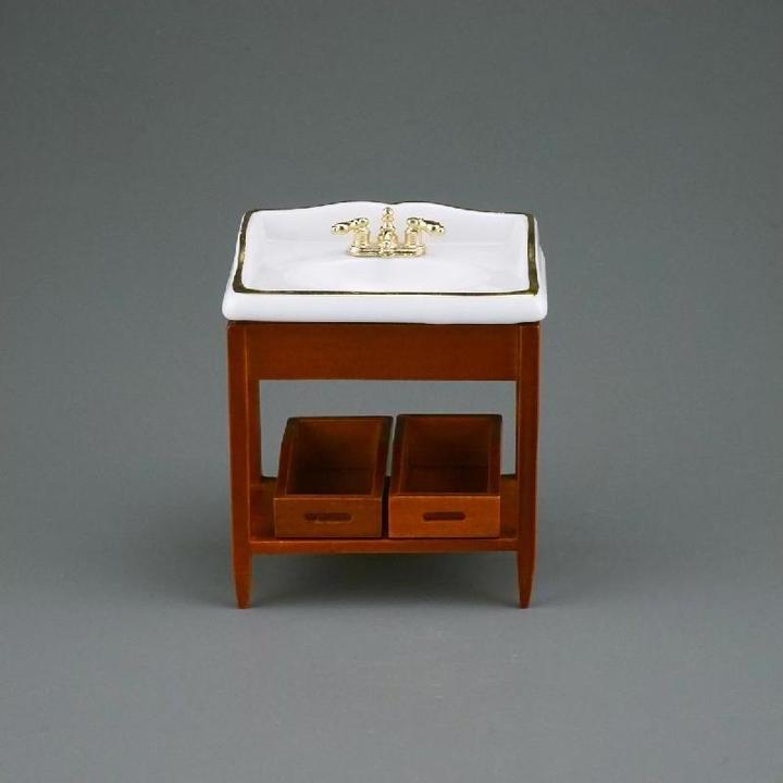 Produktbild Reutter 001.664/9 - Holzwaschtisch leer, Miniatur im Massstab 1:12