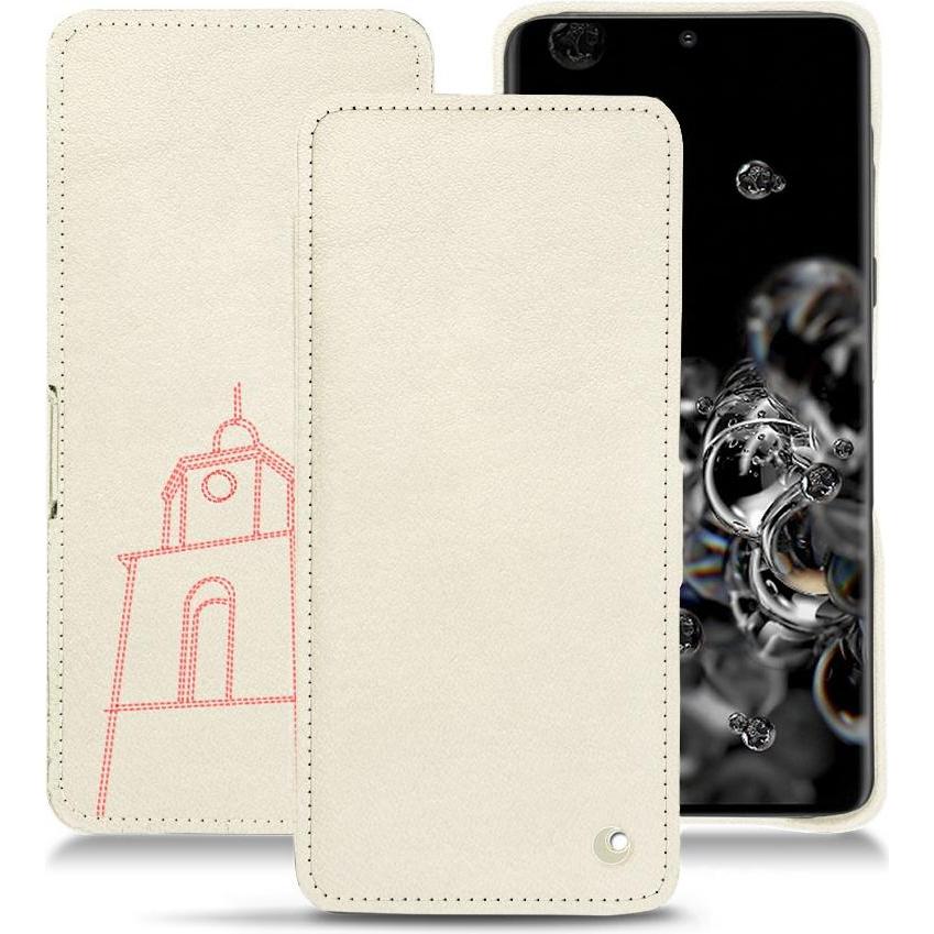 Noreve Lederschutzhülle horizontal (Samsung Galaxy S20+ 5G), Smartphone Hülle, Weiss