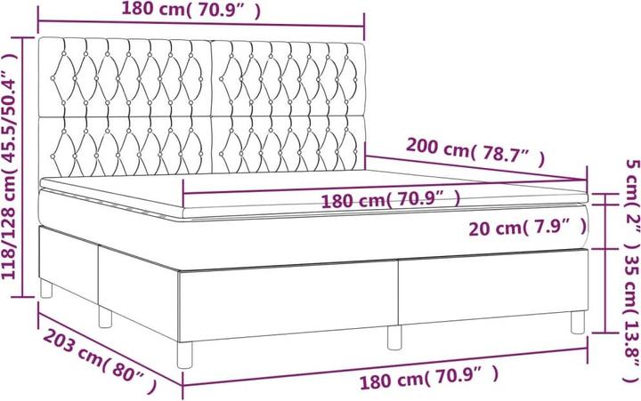 Image du produit vidaXL Boxspringbett (180 x 200 cm)