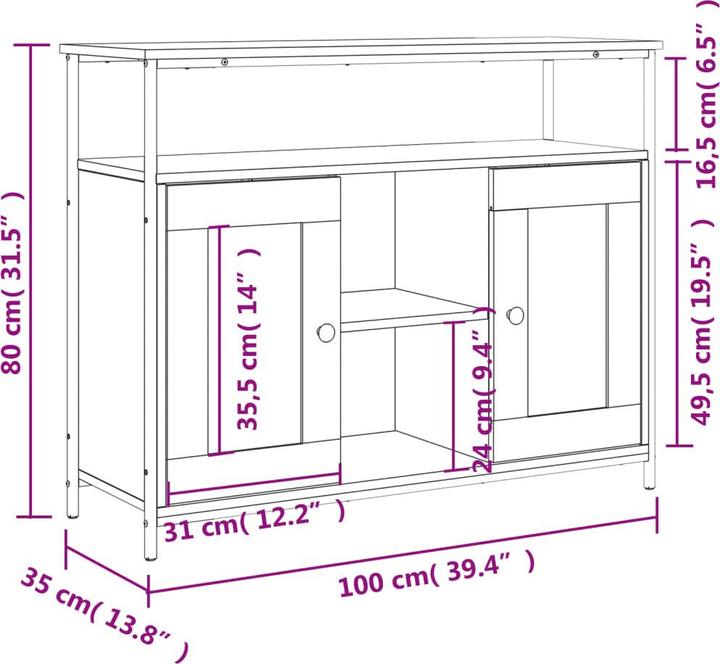 Produktbild vidaXL Sideboard (100 x 35 x 80 cm)