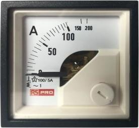 Immagine prodotto Rs Pro Amperometro 10 (Input) A, 100/5 (CT) A, 200 (Scle) A AC Ferro mobile, 45mm x 45mm D. 54 (<30 A)