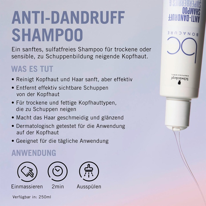 Actual product image Schwarzkopf BC Scalp Care - Anti-Dandruff Shampoo (250 ml, Liquid shampoo)